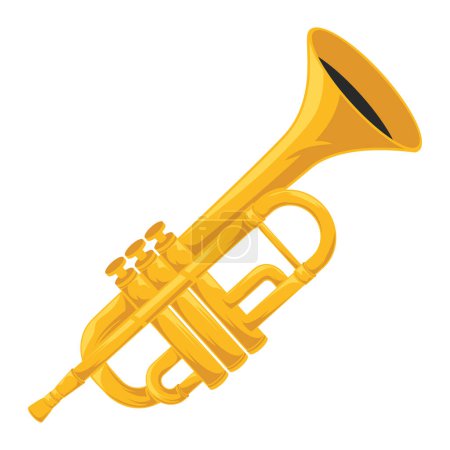 Illustration for Trumpet jazz instrument musical icon - Royalty Free Image