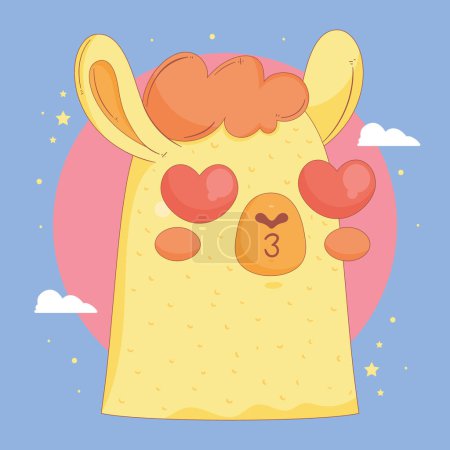 Ilustración de Llama perubian in love character - Imagen libre de derechos