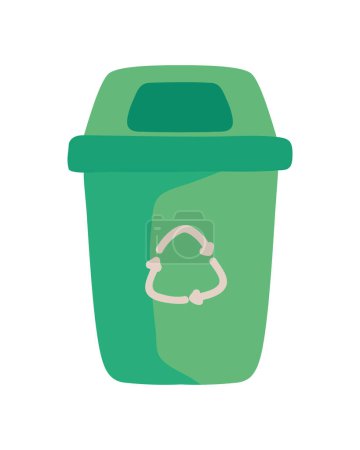 Illustration for Green recycle bin ecology icon - Royalty Free Image