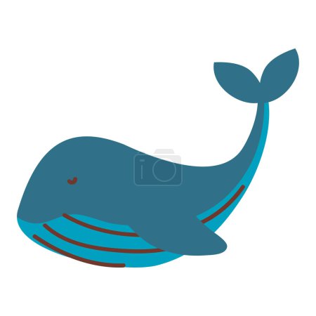 Illustration for Whale swiming sealife animal icon - Royalty Free Image