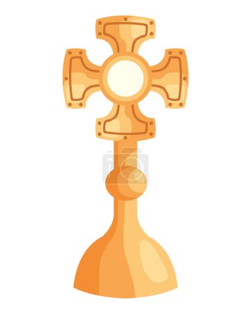 Téléchargez les illustrations : Sacred catholic cross with communion - en licence libre de droit