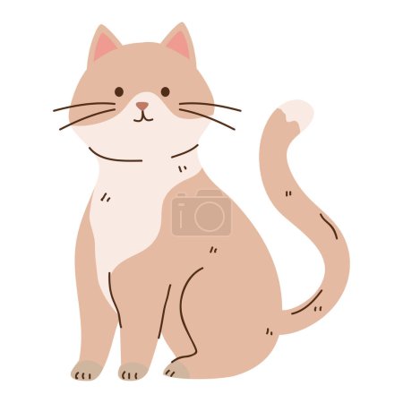 Illustration for Beige and white cat character - Royalty Free Image