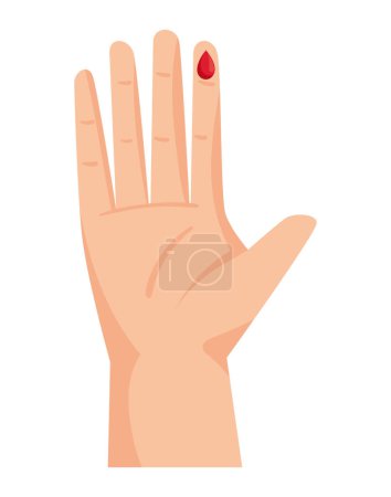 Illustration for Hand with blood drop icon - Royalty Free Image