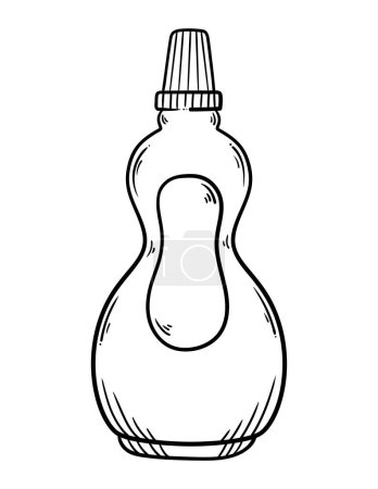 Téléchargez les illustrations : Détergent bouteille nettoyage style doodle - en licence libre de droit