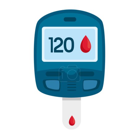 Illustration for Glucometer medical device measure icon - Royalty Free Image