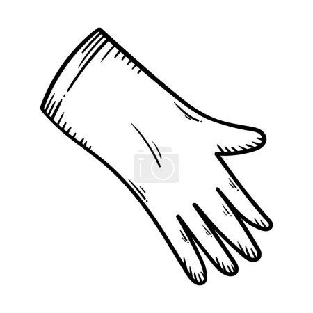Illustration for Gloves house keeping doodle icon - Royalty Free Image
