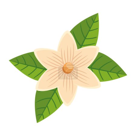 Téléchargez les illustrations : White exotic flower nature icon - en licence libre de droit