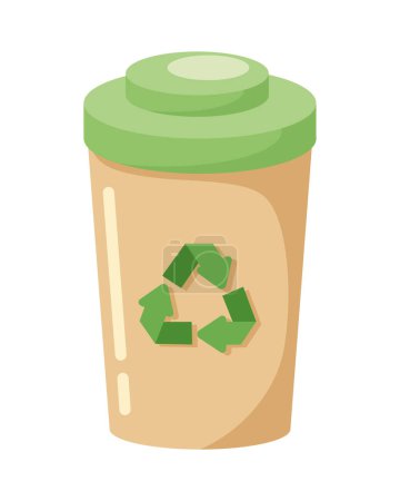 Illustration for Ecology waste bin pot icon - Royalty Free Image