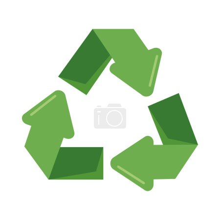 Illustration for Green recycle arrows ecology icon - Royalty Free Image