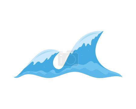 Téléchargez les illustrations : Mer vagues d'eau salée icône isolé - en licence libre de droit