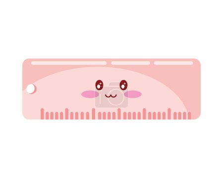 Illustration for Pink rule kawaii style character - Royalty Free Image
