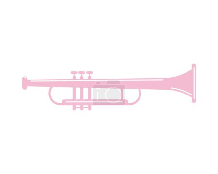 Illustration for Pink trumpet instrument musical icon - Royalty Free Image