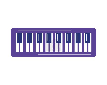 Téléchargez les illustrations : Piano violet instrument icône de musique - en licence libre de droit