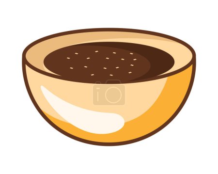 Ilustración de Salsa soja en icono del tazón - Imagen libre de derechos