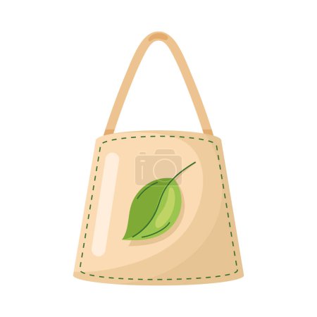 Illustration for Eco bag with leaf icon - Royalty Free Image