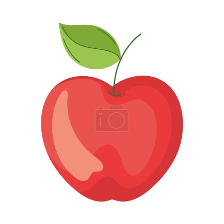 Illustration for Apple fresh fruit healthy icon - Royalty Free Image