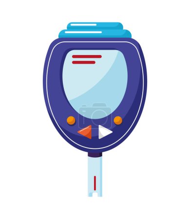 Illustration for Glucometer medical device measure icon - Royalty Free Image