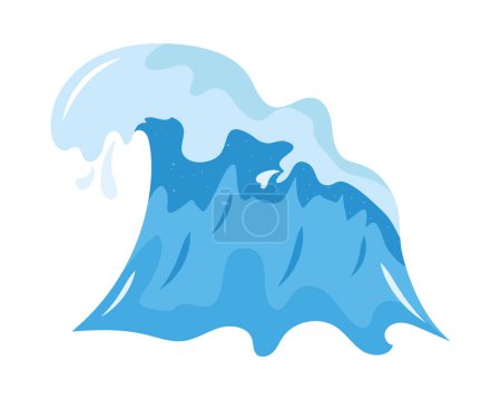 Téléchargez les illustrations : Océan vague salée icône isolée - en licence libre de droit