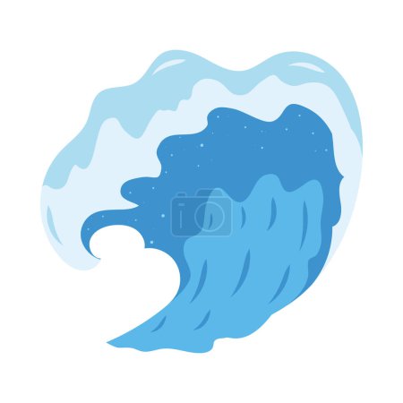 Téléchargez les illustrations : Ocean blue wave isolated icon - en licence libre de droit