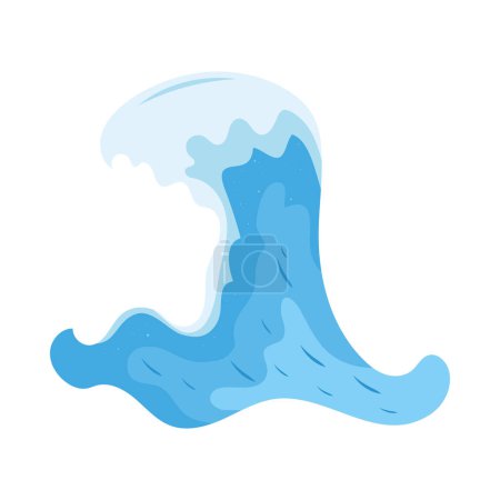 Téléchargez les illustrations : Marine vague bleue icône isolée - en licence libre de droit
