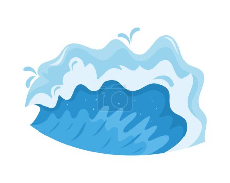Illustration for Sea saltwater wave isolated icon - Royalty Free Image