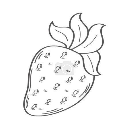 Téléchargez les illustrations : Fruit strawberry hand draw style icon - en licence libre de droit