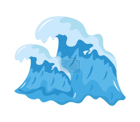 Illustration for Sea blue waves isolated icon - Royalty Free Image