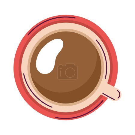 Téléchargez les illustrations : Coffee cup airview drink icon - en licence libre de droit