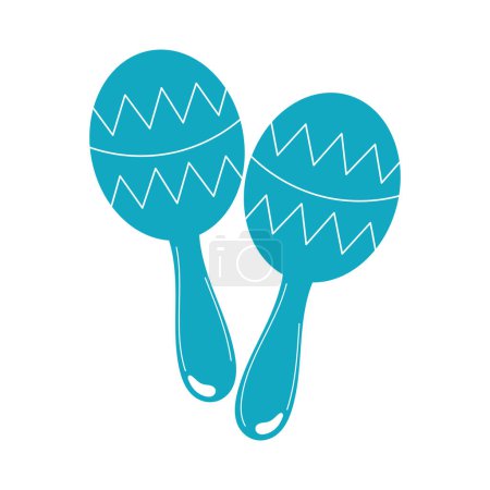 Illustration for Blue maracas instrument musical icon - Royalty Free Image