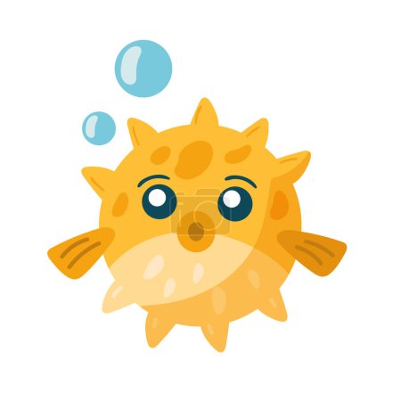 Téléchargez les illustrations : Poisson de mer nageant icône d'animal de mer - en licence libre de droit