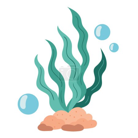 Illustration for Seaweed sealife plant nature icon - Royalty Free Image