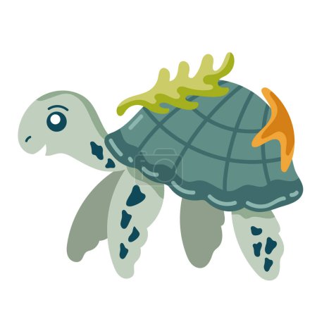 Illustration for Cute turtle sealife animal icon - Royalty Free Image