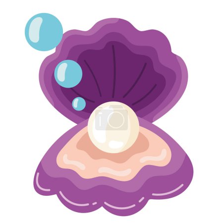 Ilustración de Shell with pearl sealife icon - Imagen libre de derechos