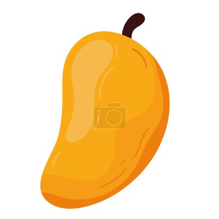 Téléchargez les illustrations : Fruits de mangue frais icône saine - en licence libre de droit