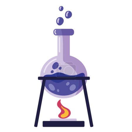 Illustration for Laboratory tube test in burner - Royalty Free Image