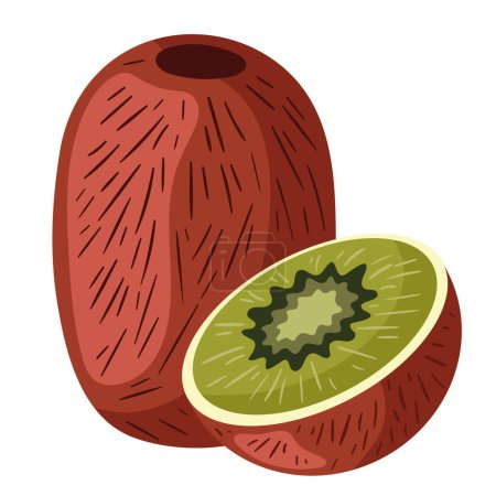 Téléchargez les illustrations : Kiwi frais fruit icône saine - en licence libre de droit