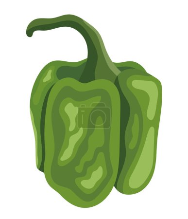Téléchargez les illustrations : Poivron piment vert poblano icône - en licence libre de droit