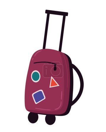 Téléchargez les illustrations : Valise avec roues icône de voyage - en licence libre de droit