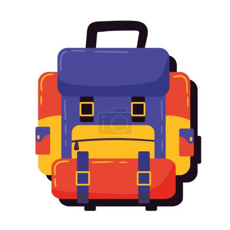 Illustration for Camping travel bag equipment icon - Royalty Free Image