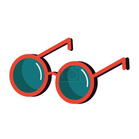 Illustration for Summer sunglasses optical accessory icon - Royalty Free Image