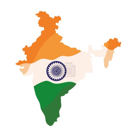 Ilustración de India flag in map icon - Imagen libre de derechos