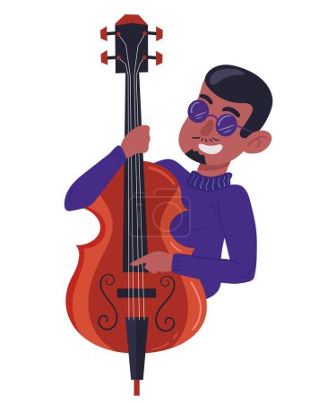 Téléchargez les illustrations : Musicien de jazz jouant du violoncelle - en licence libre de droit