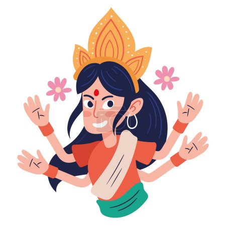Téléchargez les illustrations : India goddess kali religious character - en licence libre de droit