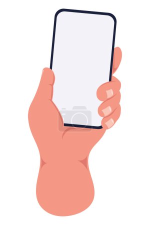 Téléchargez les illustrations : Main avec icône isolée smartphone - en licence libre de droit