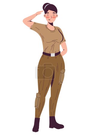 Illustration for Female military professional worker character - Royalty Free Image