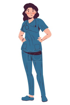 Illustration for Doctor female professional worker character - Royalty Free Image