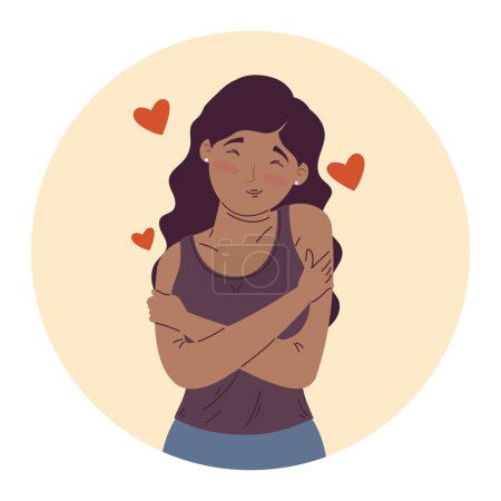 Ilustración de Mujer con sentimiento de amor carácter - Imagen libre de derechos