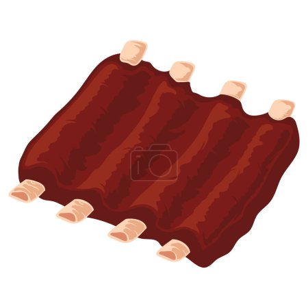 Ilustración de Pork ribs grill food icon - Imagen libre de derechos