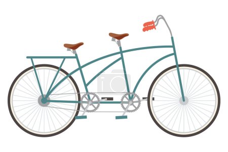 Illustration for Gray bicycle tandem style icon - Royalty Free Image