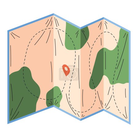 Ilustración de Paper map guide traveling icon - Imagen libre de derechos